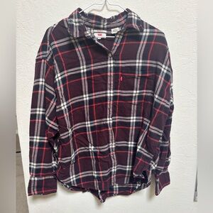 Levi's Red and Black Plaid Shirt